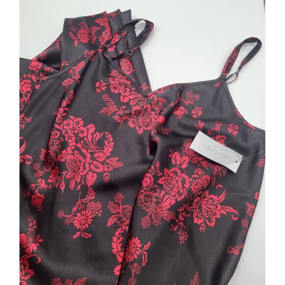 Morgan Taylor Other - MORGAN TAYLOR Intimates Black Red Floral Nightgown Slip Dress Whimsigoth SZ M